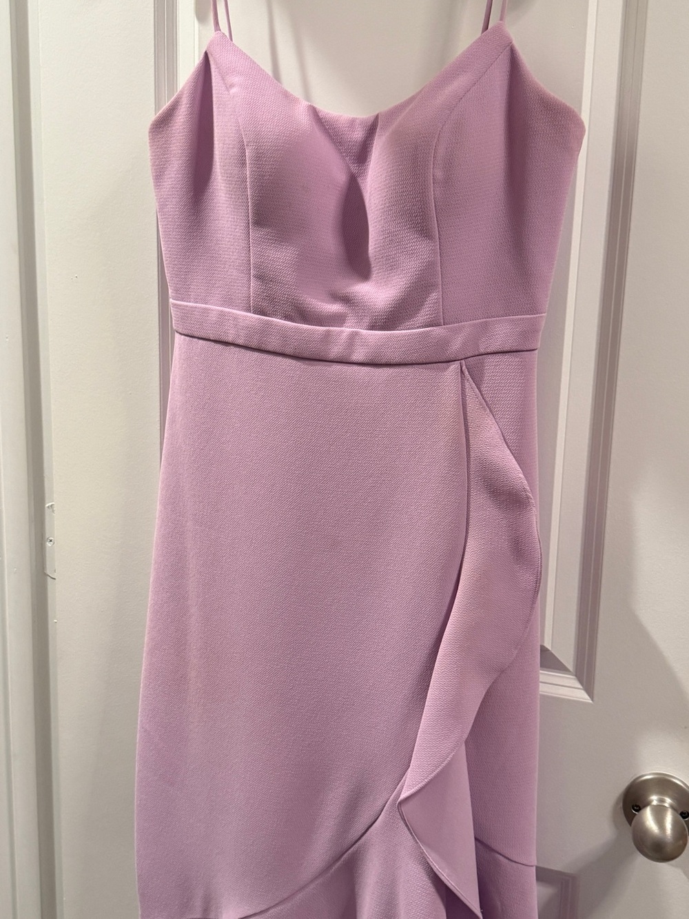 Aqua Lilac Strapless Ruffle-Accent Dress